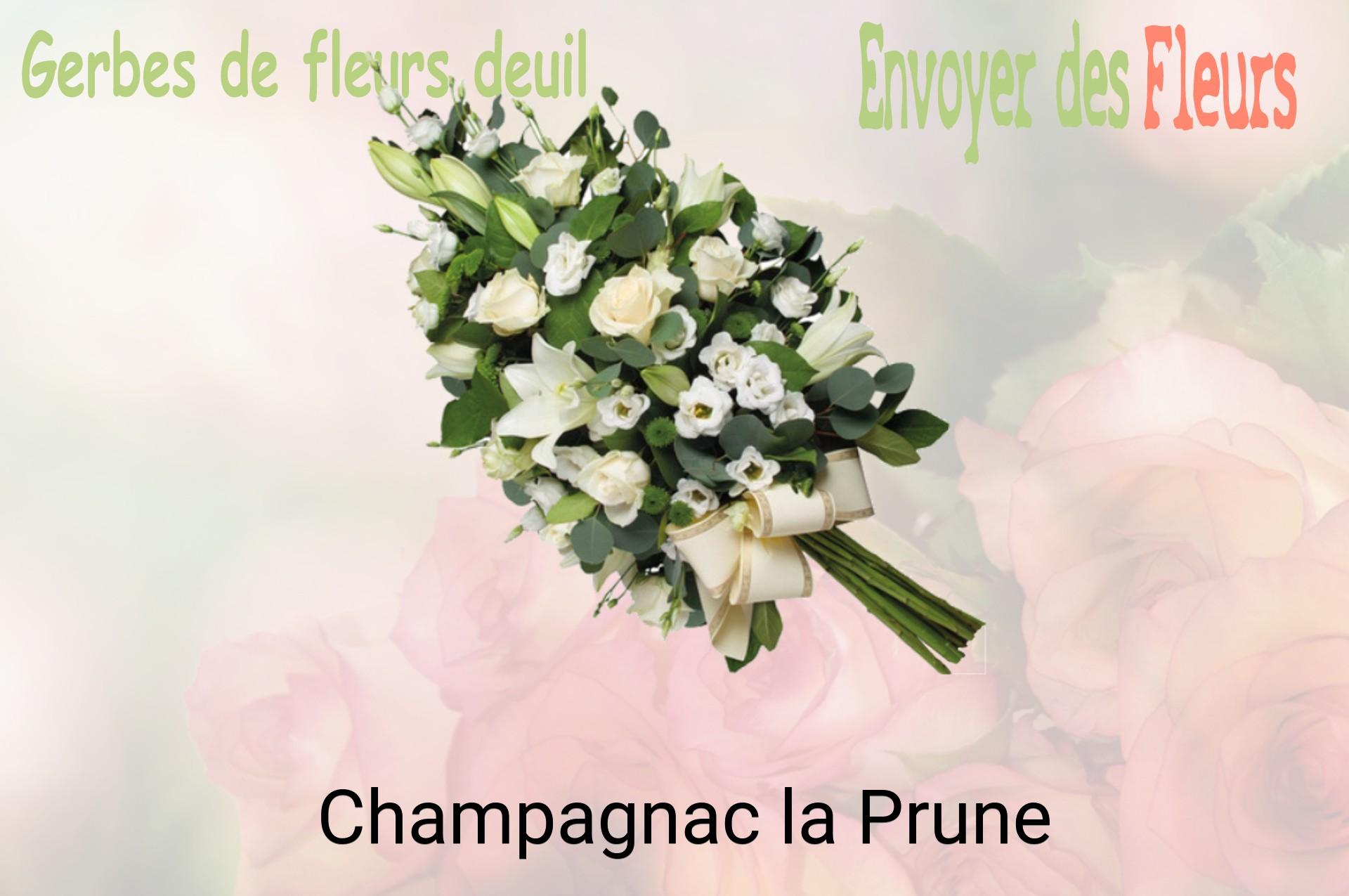 Gerbe de fleurs de deuil livrée à Champagnac-la-Prune